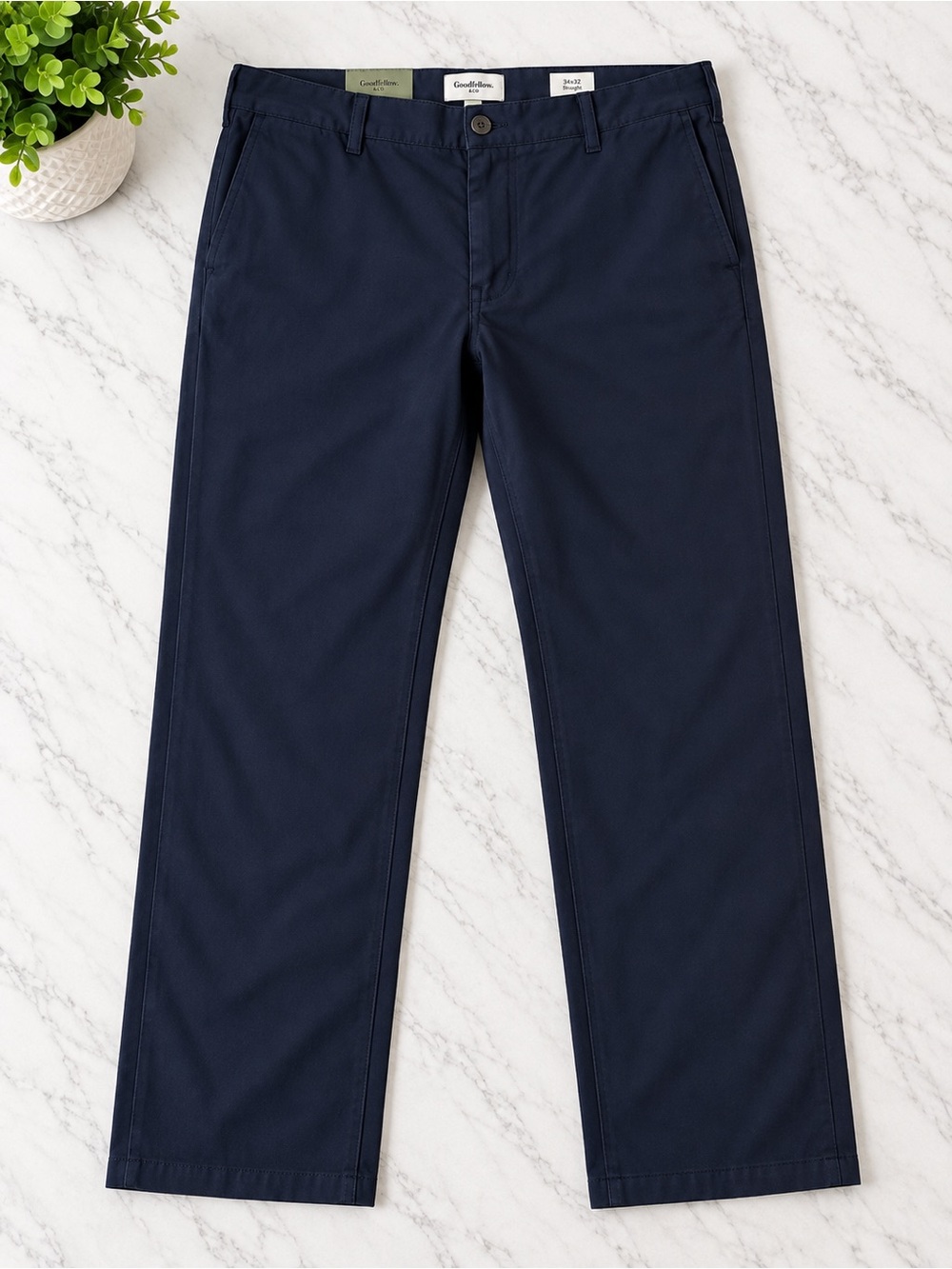 Goodfellow & Co Navy Straight-Leg Chinos